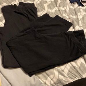 Two Pairs Of Old Navy Black Leggings 1-XS TP, and 1-S P